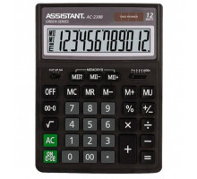 Калькулятор Assistant 12 розрядів, 206*155*35мм AC-2388 - чорний
