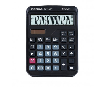 Калькулятор Assistant 14 розрядів, 178*130,5*38,1мм AC-2435 - чорний