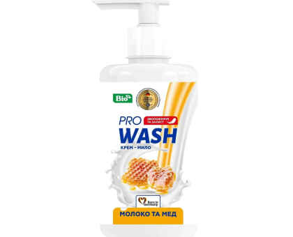 Мило рідке PRO WASH (крем-мило) "Молоко та мед" 470г