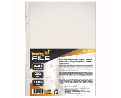Файл глянець 30мк А4+ 100шт PF-1130 - ProFile