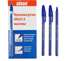Ручка кулькова Айхао 0,7мм AH-555-02 - синя