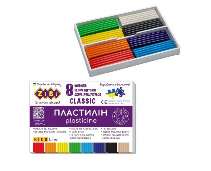 Пластилін 8 кол Zibi ZB.6231 - 160гр