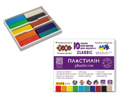 Пластилін 10 кол Zibi ZB.6232 - 200гр