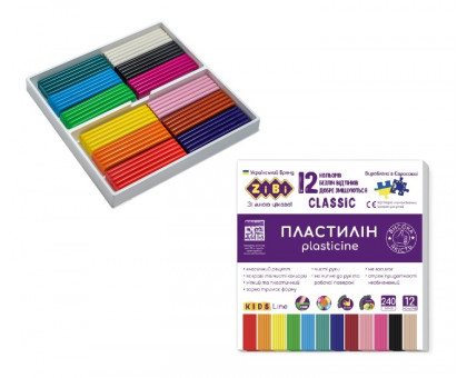 Пластилін 12 кол Zibi ZB.6233 - 240гр