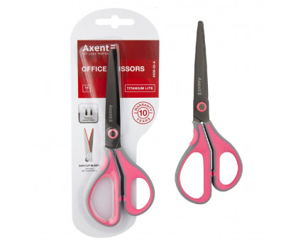 Ножиці 19см Axent Titanium Lite 6406-02-A - сіро-рожеві