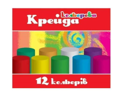 Крейда кольорова кругла 12шт асфальтна Колорит - МЦК-12