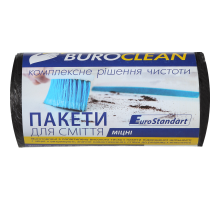 Пакети для сміття 35л/50шт, 500х600мм,міцні, чорні, 11мкм, ПВТ (LDPE) BUROCLEAN EuroStandart
