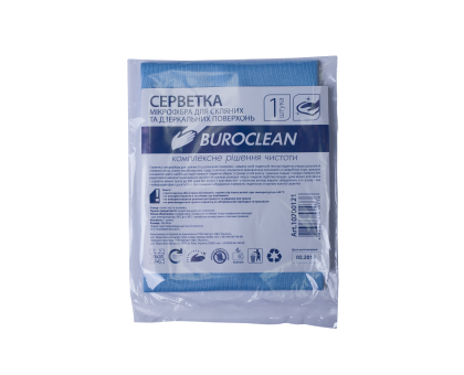 Серветки мікрофібри для скла 30*30 BuroClean - 1шт
