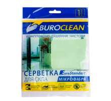Серветки мікрофібри для скла BUROCLEAN EuroStandart 30х30 см