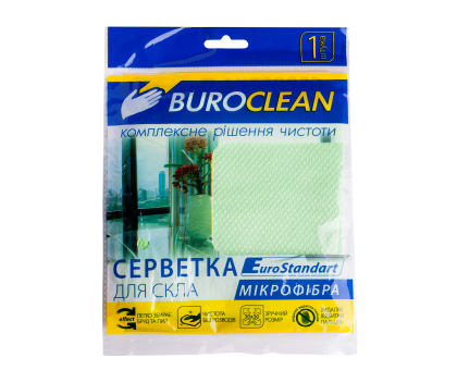 Серветки мікрофібри для скла BUROCLEAN EuroStandart 30х30 см