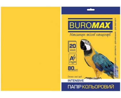 Папір кольоровий INTENSIVE, жовтий, 20 арк., А4, 80 г/м² BM.2721320-08