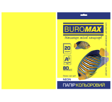 Папір кольоровий NEON, жовтий, 20 арк., А4, 80 г/м BM.2721520-08