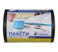 Пакети для сміття 35л/100шт,500х600мм, міцні, чорні,11мкм,ПВТ (LDPE) BUROCLEAN EuroStandart
