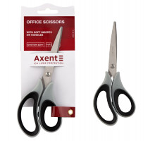 Ножиці 16,5см Axent Duoton Soft 6101-01-A - сіро-чорні