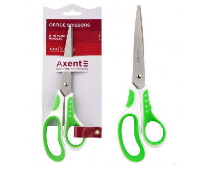 Ножиці 21см Axent Shell 6305-09-A - біло-салатові