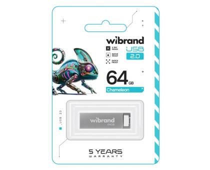 Карта пам'яті USB Wibrand USB 2.0 Chameleon 64Gb Silver
