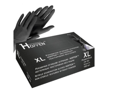 яяя Рукавиці нітрилові HOFFEN Black XL - 100шт (50пар)