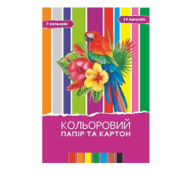 Набір кольорового паперу і картону 14арк, 7кол 11В-018 - руслан