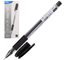 Ручка гелева Deli EG61-BK з гумовим грипом 1мм - чорна