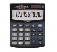 Калькулятор Optima 10 зарядний, розмір 125*100*27мм O75526 - чорний