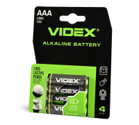 Елемент живлення ААA LR03 Videx - 4шт