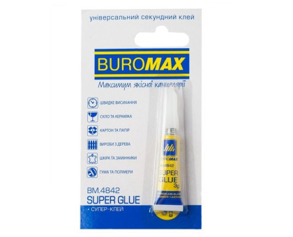 Супер клей 3гр BuroMax ВМ.4842