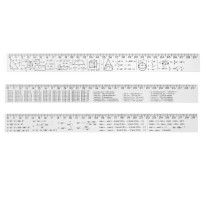 Лінійка 30 см пластикова з таблицями (множення,обсягу,маси,геомет.фігури,тригомет.формули)