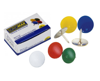 Кнопки кольорові 100шт BuroMax ВМ.5104