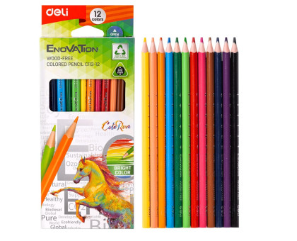 Олівці кольорові 12кол Deli Enovation ЕС113-12