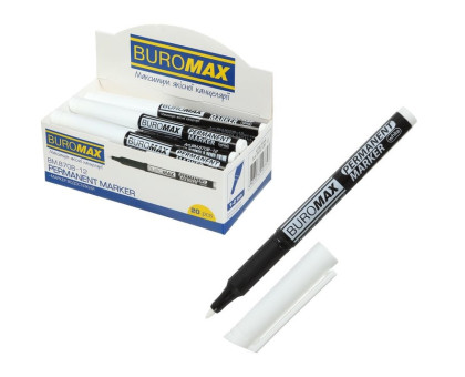Маркер перманентний BM.8708-12 BuroMax 1-2мм - білий