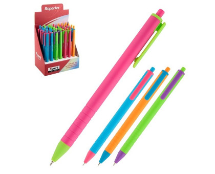 Ручка масляна авт. Reporter Color АВ1069-02-А - синя