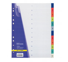 Індекс-розділювач сторінок А4 цифровий (1-12) BuroMax ВМ.3212 - 12арк