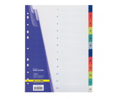 Індекс-розділювач сторінок А4 цифровий (1-12) BuroMax ВМ.3212 - 12арк