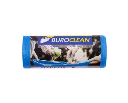 Пакети для сміття  35л/30 шт, 500х600мм, сині, 8мкм, ПНТ (HDPE), BUROCLEAN EuroStandart