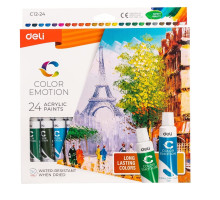 Фарба акрилова декоративна Deli Color Emotion 24кол EC12-24 - 12мл асорті