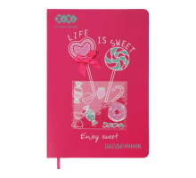Щоденник шкільний В5, 48 арк., тверд. обл., шт.шкіра/поролон, малиновий, KIDS Line ZB.13225-29