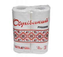 Рушник на гільзі двошарові Обухівська 2рул - білий