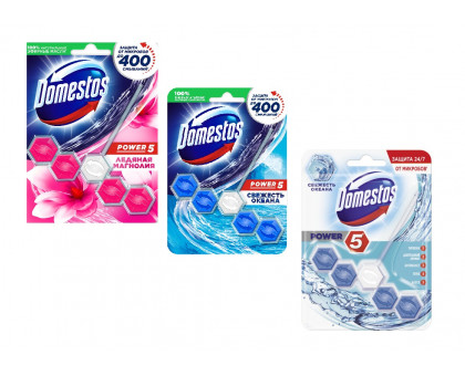 Блок з очисним засобом для унітазу Domestos - асорті