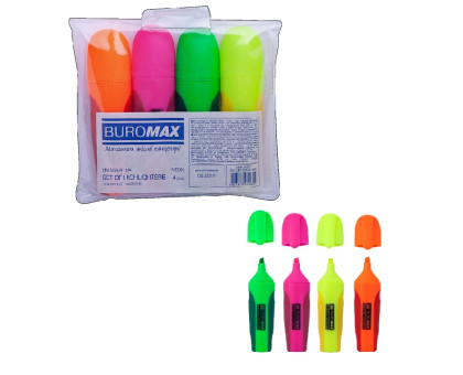 Маркер текстовий в наборі 8904-84 BuroMax асорті - 4кол