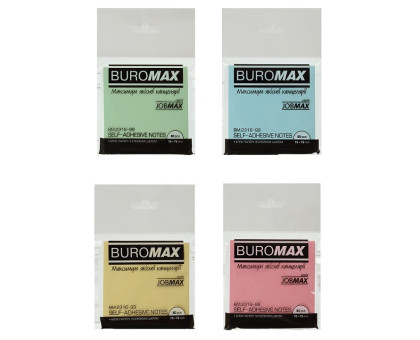 Папір клейкий 76*76мм 800арк BuroMax ВМ.2316-99- асорті
