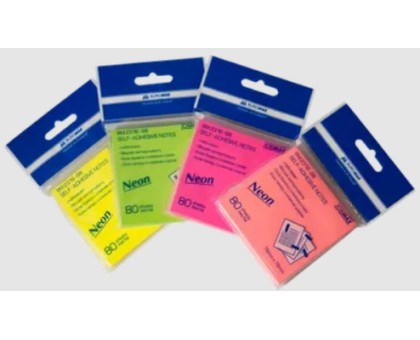 Папір клейкий 76*76мм 80арк BuroMax NEON ВМ.2316-98 - мікс