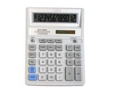 Калькулятор CITIZEN SCD-888XWH - біло-сірий
