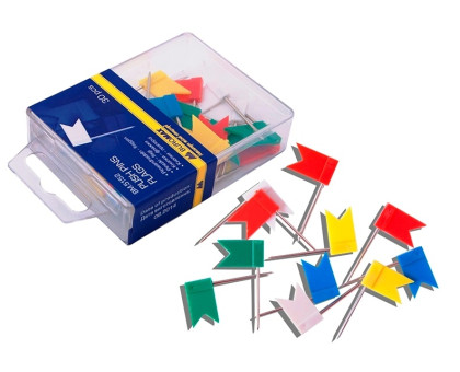 Кнопки-цвяшки кольорові 30шт BuroMax ВМ.5152