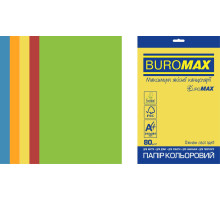 Набір кольорового паперу А4 80г/м2 INTENSIVE EUROMAX 5 кольорів 250 аркушів BUROMAX BM.27213250E-99