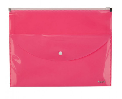 Папка на блискавці zip-lock А4 2 відділення 1430-10 - рожева