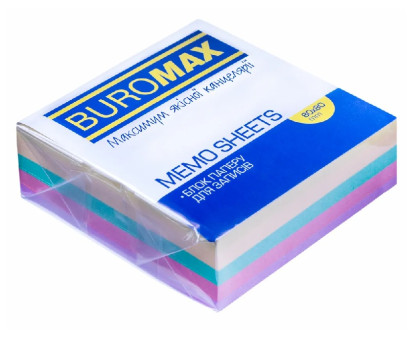 Папір для бокса 80*80*30мм Color BuroMax ВМ.2272 - проклеєний