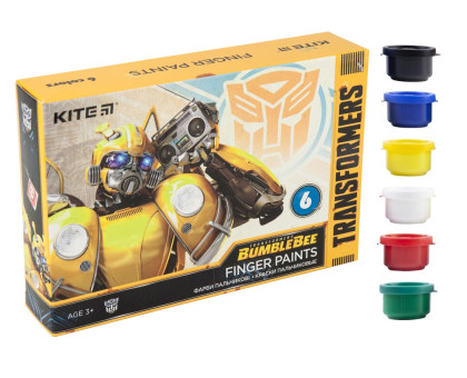 Фарби пальчикові 6 кол Kite Transformers TF20-064 - 35мл