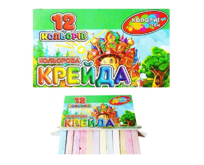 Крейда кольорова квадратна 12шт Колорит - МЦБ-12