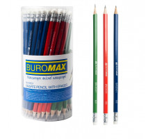 Олівець граф з гумкою BuroMax НВ BM.8501