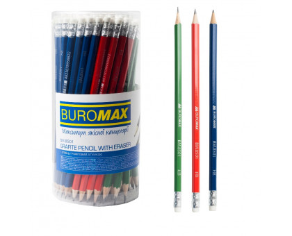 Олівець граф з гумкою BuroMax НВ BM.8501